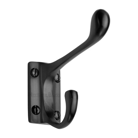 High quality image of Heritage Brass - Hat & Coat Hook Matt Black finish | Sku. v1056-bkmt | available to order from Trade Door Handles in Kendal.