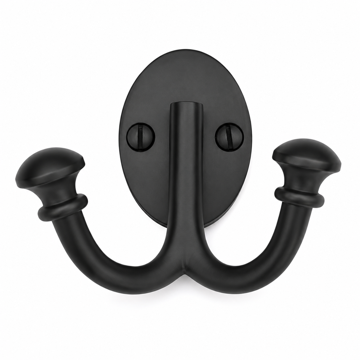 High quality image of the Heritage Brass Ball Double Robe Hook Matt Black Finish | Sku. v1063-bkmt | Discounted prices available from Trade Door Handles