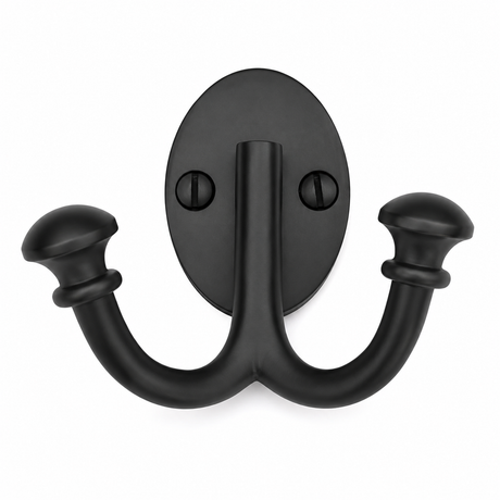 High quality image of the Heritage Brass Ball Double Robe Hook Matt Black Finish | Sku. v1063-bkmt | Discounted prices available from Trade Door Handles