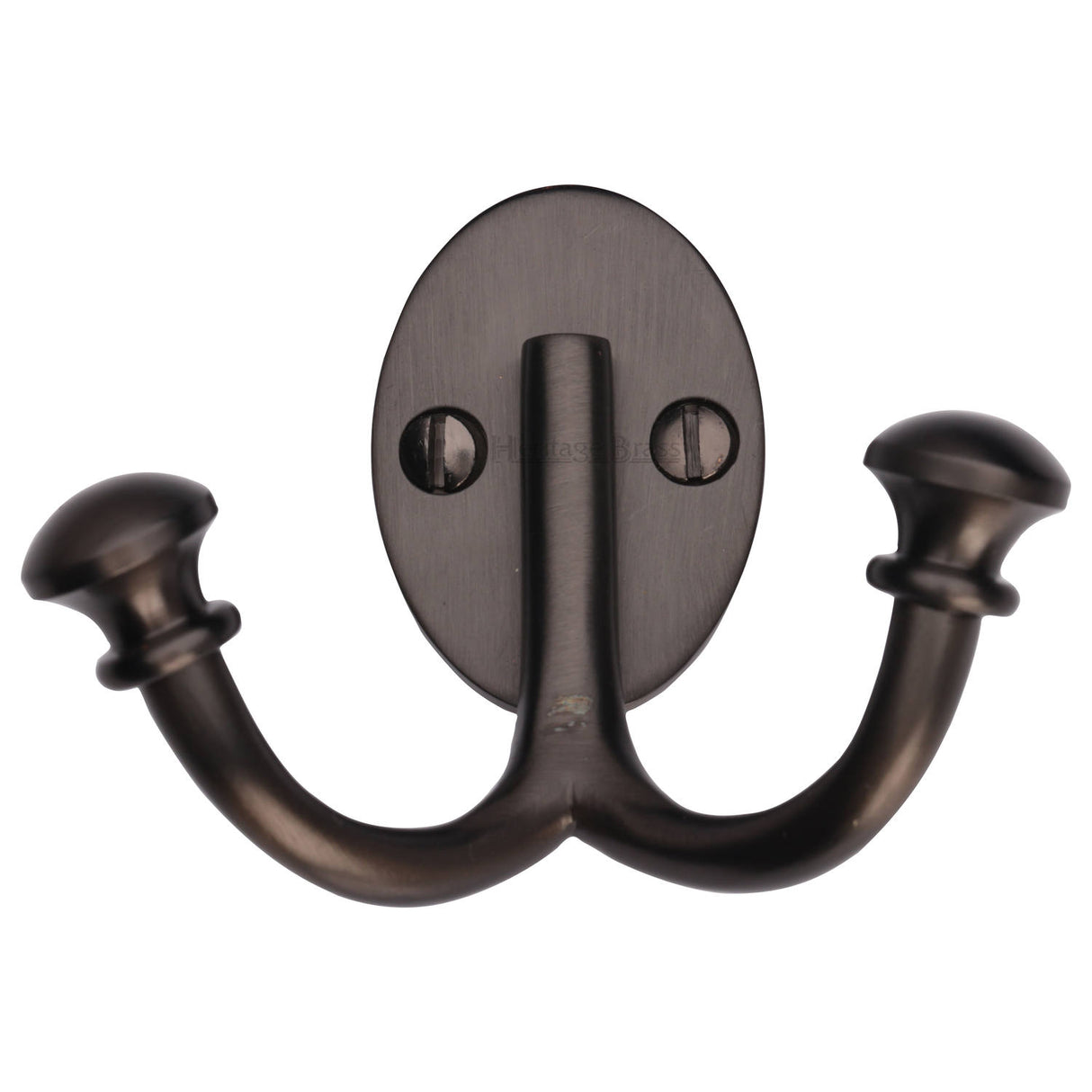 High quality image of the Heritage Brass Ball Double Robe Hook Matt Bronze Finish | Sku. v1063-mb | Discounted prices available from Trade Door Handles