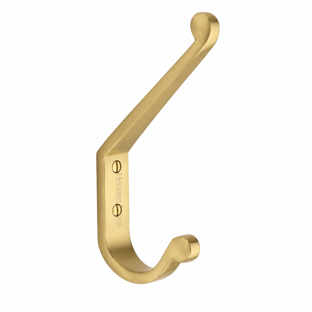 High quality image of the Heritage Brass Angular Hook Satin Brass Finish
 | Sku. v1066-sb | Discounted prices available from Trade Door Handles