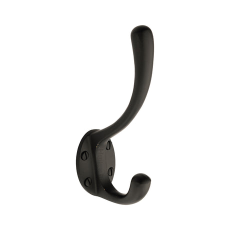 High quality image of the Heritage Brass Classic Hat &amp; Coat Hook Matt Black Finish
 | Sku. v1068-142-bkmt | Discounted prices available from Trade Door Handles
