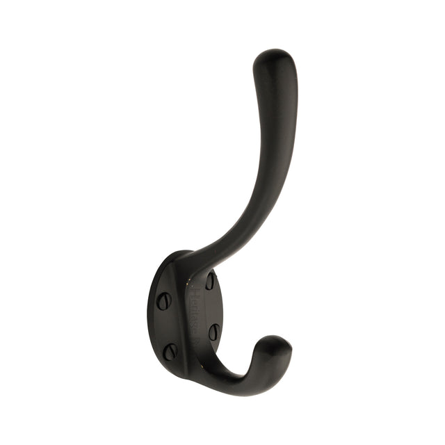 High quality image of the Heritage Brass Classic Hat &amp; Coat Hook Matt Black Finish
 | Sku. v1068-142-bkmt | Discounted prices available from Trade Door Handles