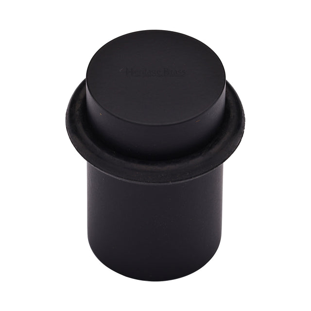 High quality image of the Heritage Brass Round Door Stop Matt Black Finish
 | Sku. v1083-bkmt | Discounted prices available from Trade Door Handles