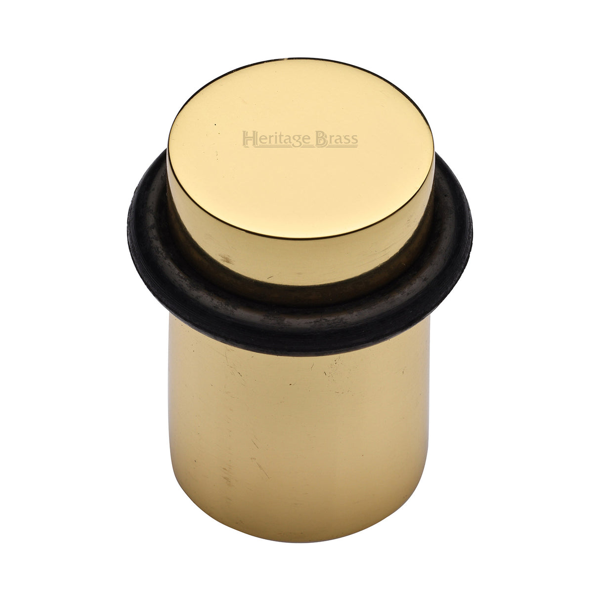 High quality image of the Heritage Brass Round Door Stop Polished Brass Finish
 | Sku. v1083-pb | Discounted prices available from Trade Door Handles