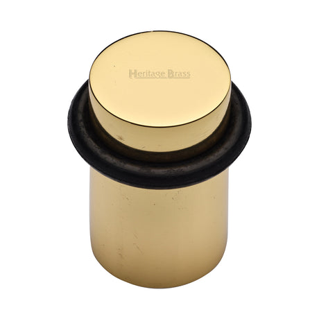 High quality image of the Heritage Brass Round Door Stop Polished Brass Finish
 | Sku. v1083-pb | Discounted prices available from Trade Door Handles