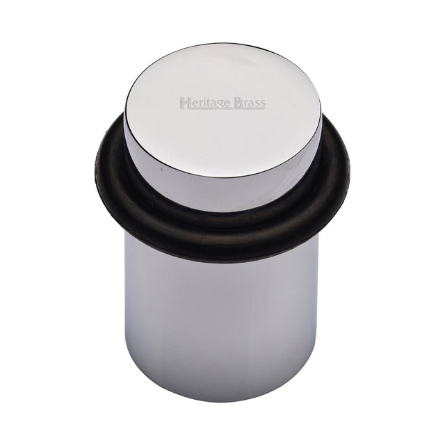 High quality image of the Heritage Brass Round Door Stop Polished Chrome Finish
 | Sku. v1083-pc | Discounted prices available from Trade Door Handles