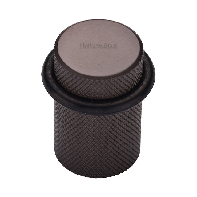 High quality image of the Heritage Brass Round Door Stop Knurled Matt Bronze Finish
 | Sku. v1085-mb | Discounted prices available from Trade Door Handles
