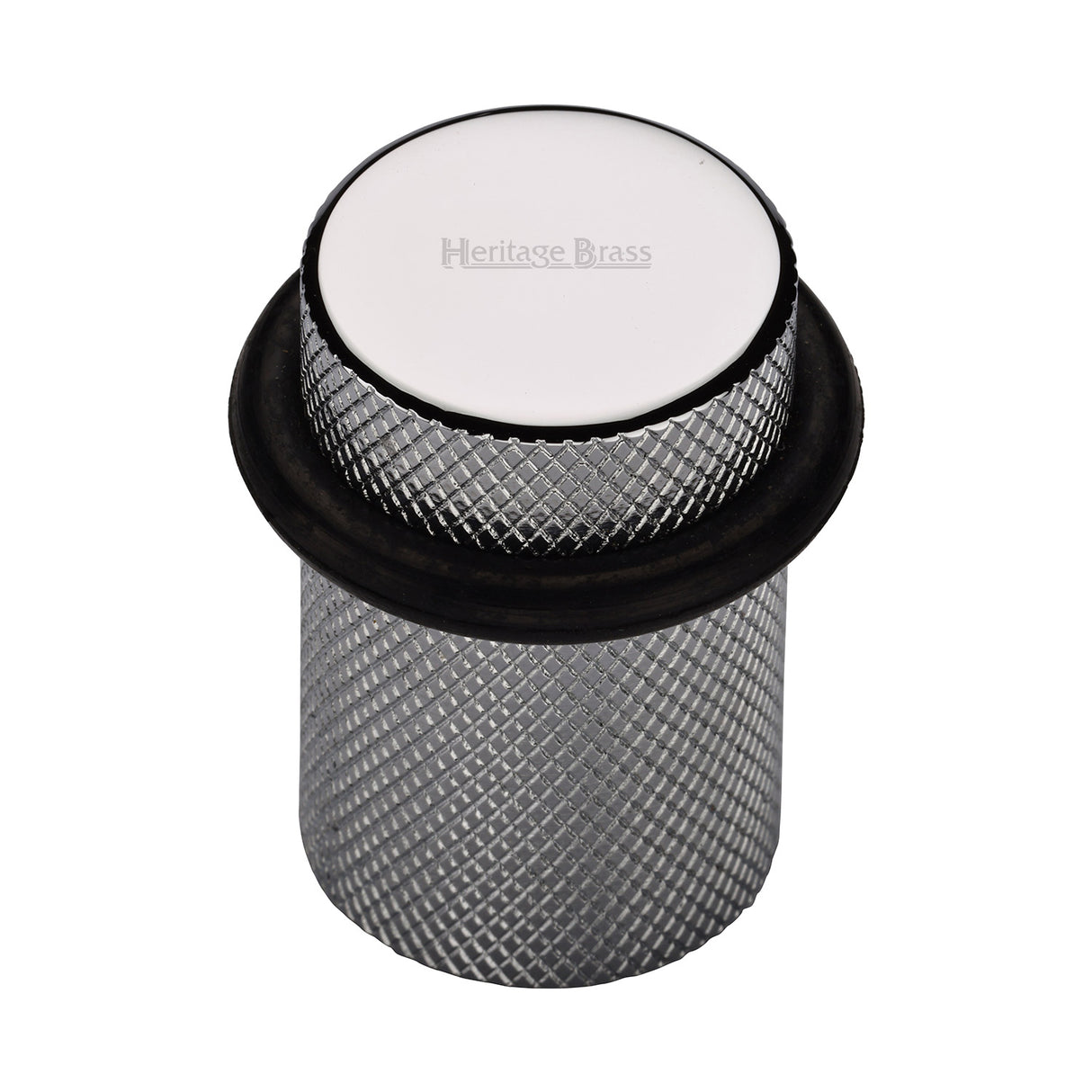 High quality image of the Heritage Brass Round Door Stop Knurled Polished Chrome Finish
 | Sku. v1085-pc | Discounted prices available from Trade Door Handles