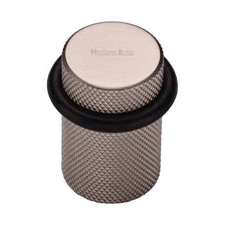 High quality image of the Heritage Brass Round Door Stop Knurled Satin Nickel Finish
 | Sku. v1085-sn | Discounted prices available from Trade Door Handles