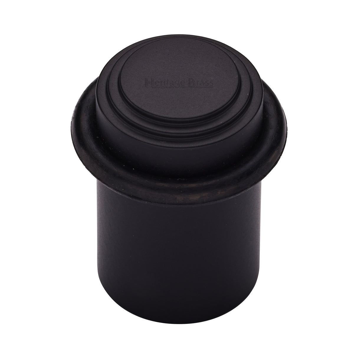 High quality image of the Heritage Brass Round Door Stop Stepped Matt Black Finish
 | Sku. v1086-bkmt | Discounted prices available from Trade Door Handles