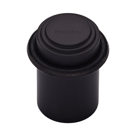High quality image of the Heritage Brass Round Door Stop Stepped Matt Black Finish
 | Sku. v1086-bkmt | Discounted prices available from Trade Door Handles