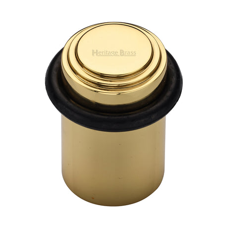 High quality image of the Heritage Brass Round Door Stop Stepped Polished Brass Finish
 | Sku. v1086-pb | Discounted prices available from Trade Door Handles