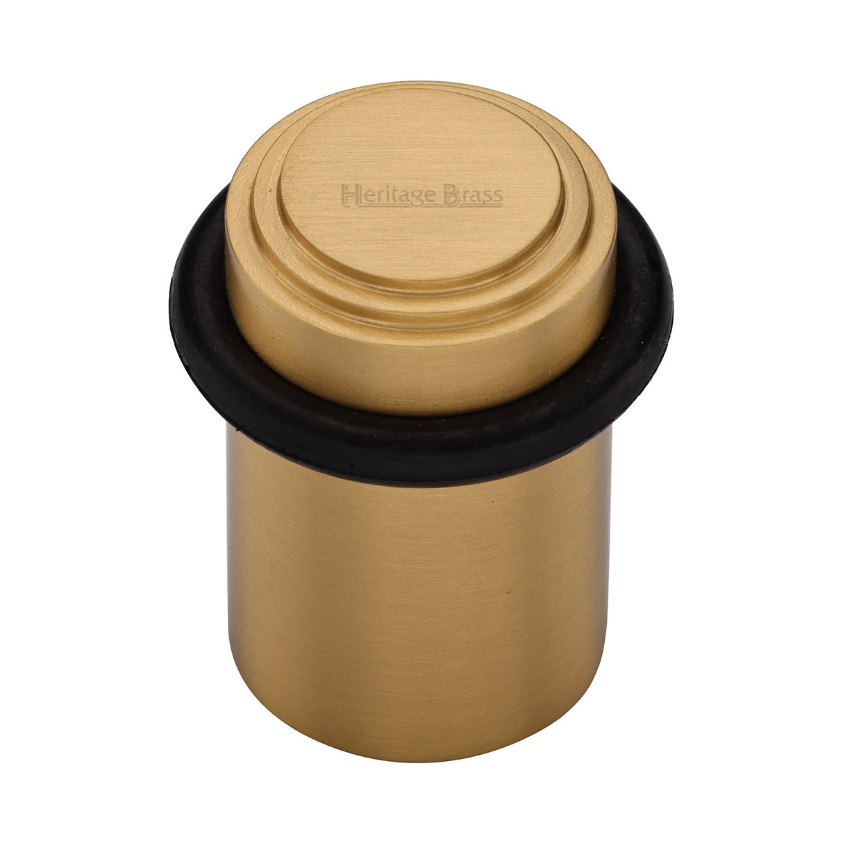 High quality image of the Heritage Brass Round Door Stop Stepped Satin Brass Finish
 | Sku. v1086-sb | Discounted prices available from Trade Door Handles