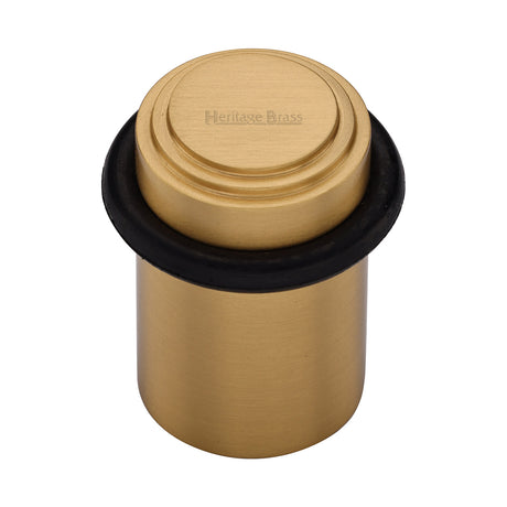 High quality image of the Heritage Brass Round Door Stop Stepped Satin Brass Finish
 | Sku. v1086-sb | Discounted prices available from Trade Door Handles