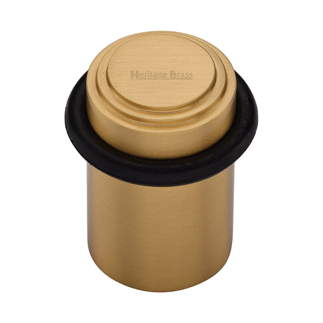 High quality image of the Heritage Brass Round Door Stop Stepped Satin Brass Finish
 | Sku. v1086-sb | Discounted prices available from Trade Door Handles