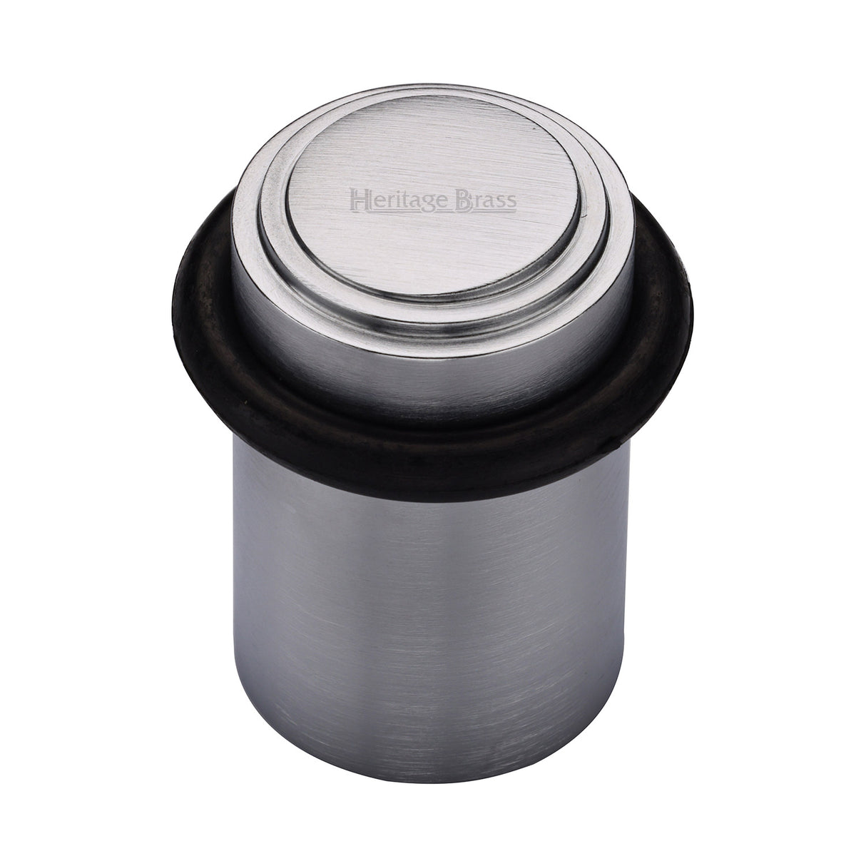 High quality image of the Heritage Brass Round Door Stop Stepped Satin Chrome Finish
 | Sku. v1086-sc | Discounted prices available from Trade Door Handles