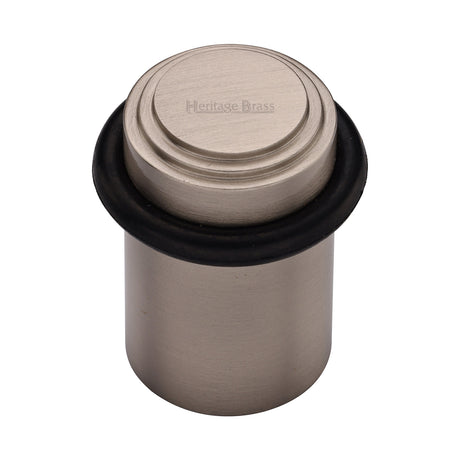 High quality image of the Heritage Brass Round Door Stop Stepped Satin Nickel Finish
 | Sku. v1086-sn | Discounted prices available from Trade Door Handles