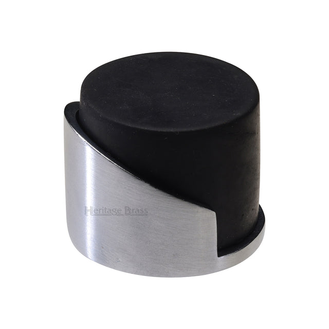 High quality image of the Heritage Brass Round Mounted Door Stop Satin Chrome Finish
 | Sku. v1087-sc | Discounted prices available from Trade Door Handles