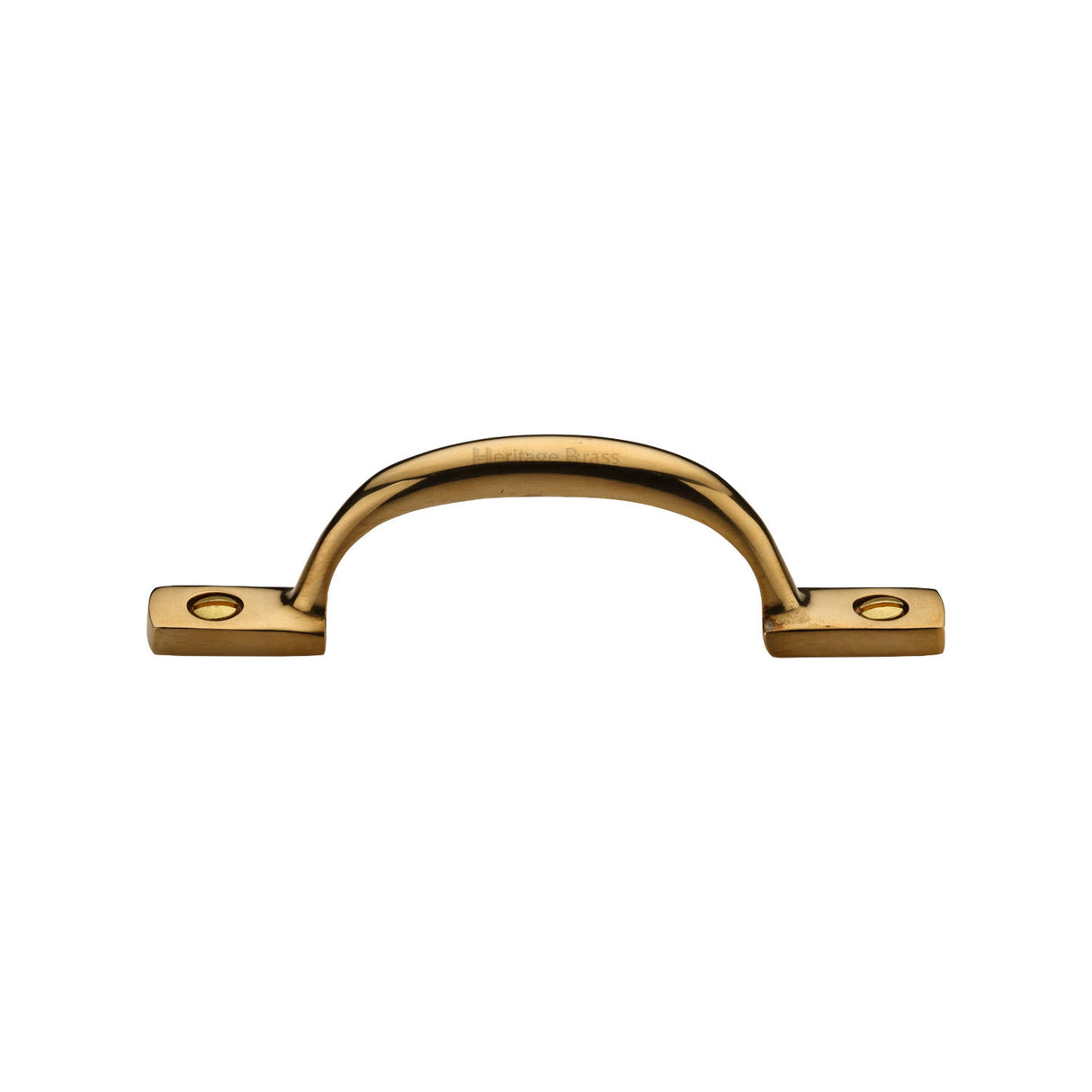 High quality image of Heritage Brass Pull Handle Russell Design 102mm Unlacquered Brass finish | Sku. V1090 152-ULB | available from Trade Door Handles.