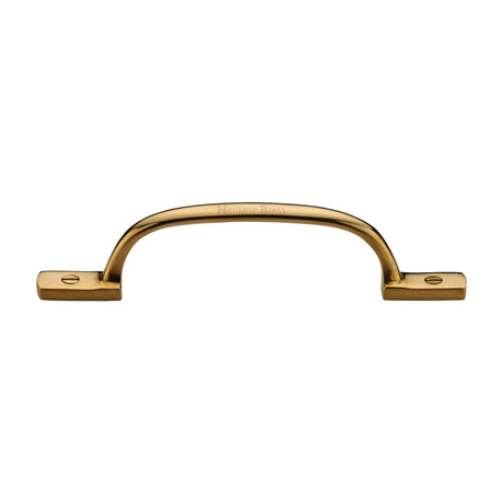 High quality image of Heritage Brass Pull Handle Russell Design 152mm Unlacquered Brass finish | Sku. V4458 128-ULB | available from Trade Door Handles.