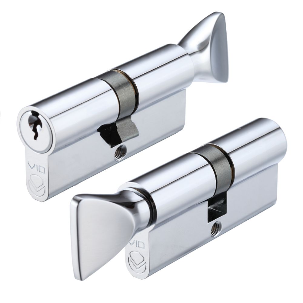 High quality image of the Vier - V10 Euro Cylinder and Turn 70mm KTD - Polished Chrome | Sku. v10ep70ctpce | available to order from Trade Door Handles.