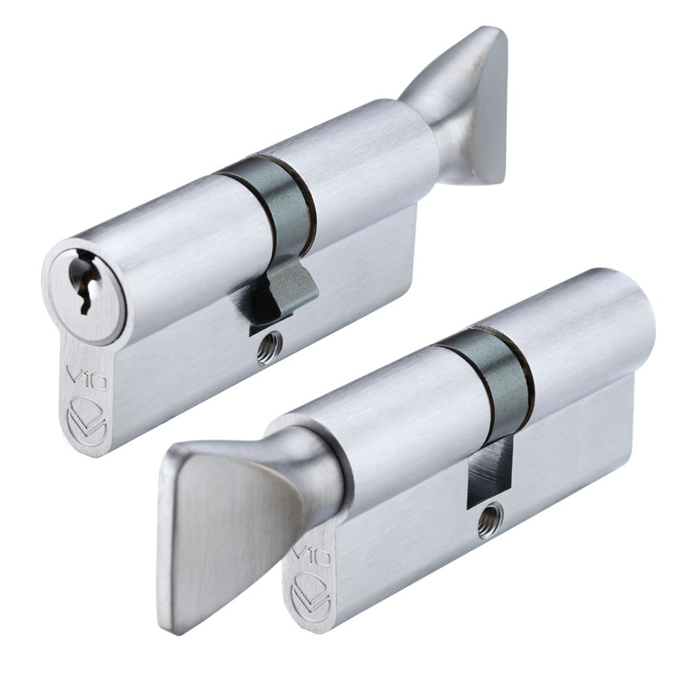 High quality image of the Vier - V10 Euro Cylinder and Turn 70mm KTD - Satin Chrome | Sku. v10ep70ctsce | available to order from Trade Door Handles.