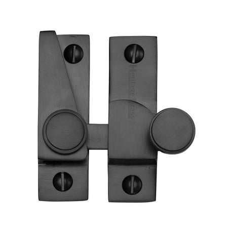 High quality image of Heritage Brass - Sash Fastener Matt Black Finish | Sku. v1106-bkmt | available to order from Trade Door Handles in Kendal.