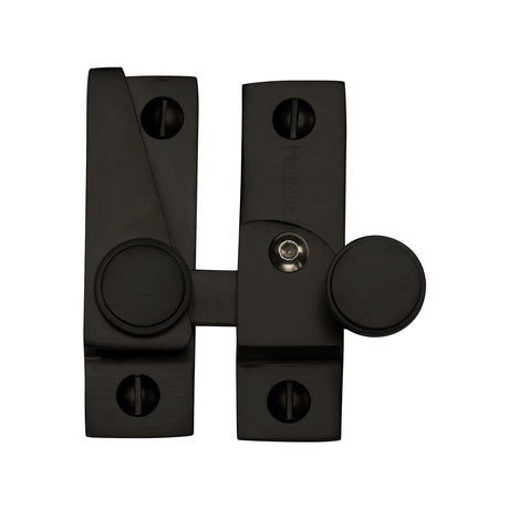 High quality image of Heritage Brass - Sash Fastener Lockable Matt Black Finish | Sku. v1106l-bkmt | available to order from Trade Door Handles in Kendal.