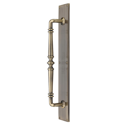 High quality image of Heritage Brass - Door Pull Handle on Plate Avon Design Antique Brass Finish | Sku. v1165-at | Trade Door Handles, Kendal.