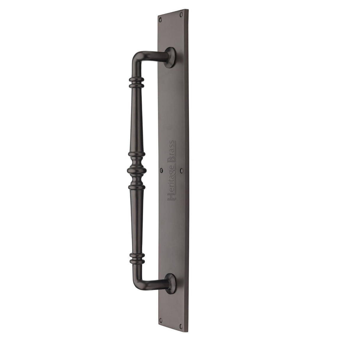 High quality image of Heritage Brass - Door Pull Handle on Plate Avon Design Matt Bronze Finish | Sku. v1165-mb | Trade Door Handles, Kendal.