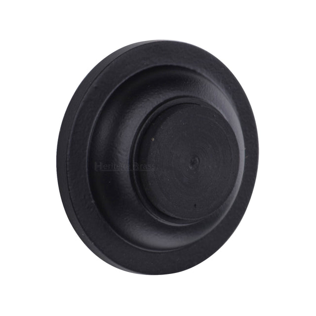 High quality image of the Heritage Brass Wall Mounted Door Stop Buffer Matt Black Finish
 | Sku. v1194-bkmt | Discounted prices available from Trade Door Handles