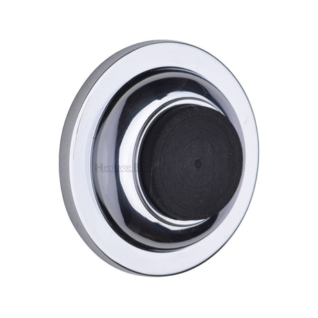 High quality image of the Heritage Brass Wall Mounted Door Stop Buffer Polished Chrome Finish
 | Sku. v1194-pc | Discounted prices available from Trade Door Handles