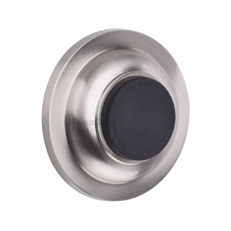 High quality image of the Heritage Brass Wall Mounted Door Stop Buffer Satin Nickel Finish
 | Sku. v1194-sn | Discounted prices available from Trade Door Handles