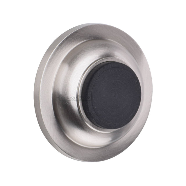 High quality image of the Heritage Brass Wall Mounted Door Stop Buffer Satin Nickel Finish | Sku. V1194-SN | Trade Door Handles