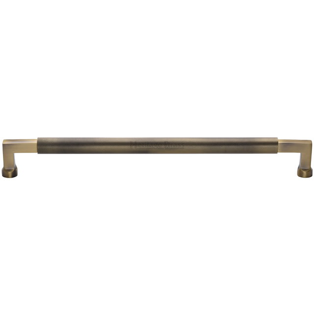 High quality image of the Heritage Brass Bauhaus Knurled Appliance Pull 483mm Antique Brass Finish
 | Sku. V1315-483-AT | Trade Door Handles