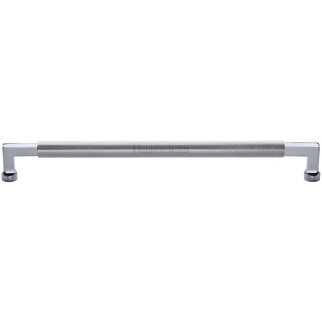 High quality image of the Heritage Brass Bauhaus Knurled Appliance Pull 483mm Polished Chrome Finish
 | Sku. V1315-483-PC | Trade Door Handles