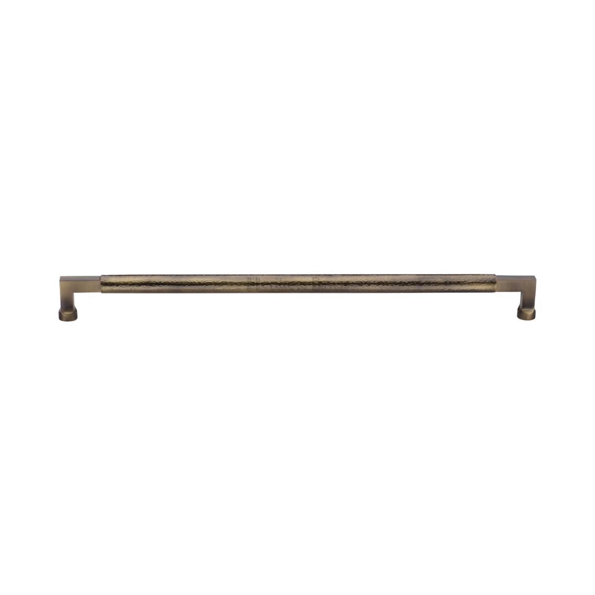 High quality image of the Heritage Brass Door Pull Handle Hammered Bauhaus Design 330mm Antique Brass | Sku. V1317-330-AT | Trade Door Handles