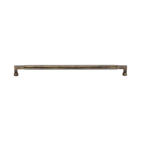 High quality image of the Heritage Brass Door Pull Handle Hammered Bauhaus Design 330mm Antique Brass | Sku. V1317-330-AT | Trade Door Handles