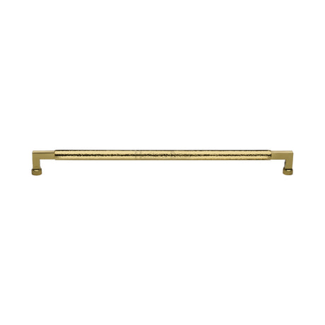 High quality image of the Heritage Brass Door Pull Handle Hammered Bauhaus Design 330mm Polished Brass | Sku. V1317-330-PB | Trade Door Handles