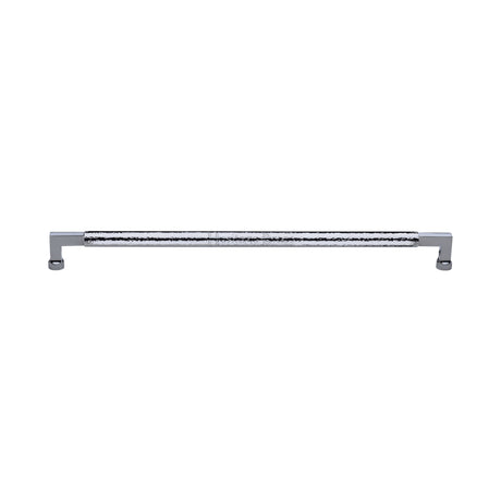 High quality image of the Heritage Brass Door Pull Handle Hammered Bauhaus Design 330mm Polished Chrome | Sku. V1317-330-PC | Trade Door Handles