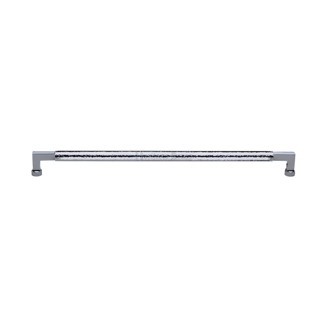 High quality image of the Heritage Brass Door Pull Handle Hammered Bauhaus Design 330mm Polished Chrome | Sku. V1317-330-PC | Trade Door Handles