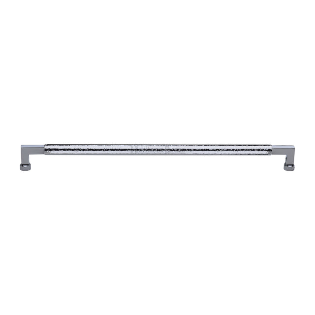 High quality image of the Heritage Brass Door Pull Handle Hammered Bauhaus Design 483mm PC Finish | Sku. v1317-483-pc | Discounted prices available from Trade Door Handles