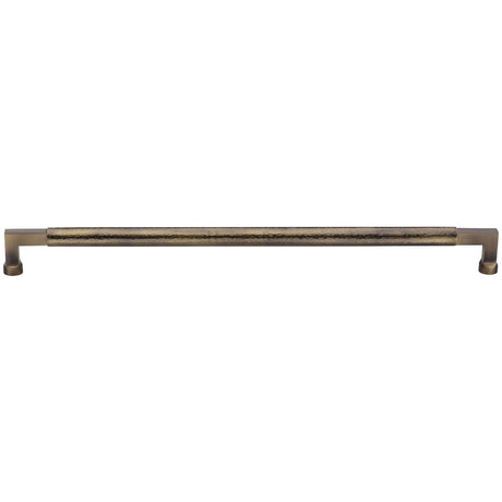 High quality image of the Heritage Brass Door Pull Handle Hammered Bauhaus Design 635mm Antique Brass finish
 | Sku. V1317-635-AT | Trade Door Handles