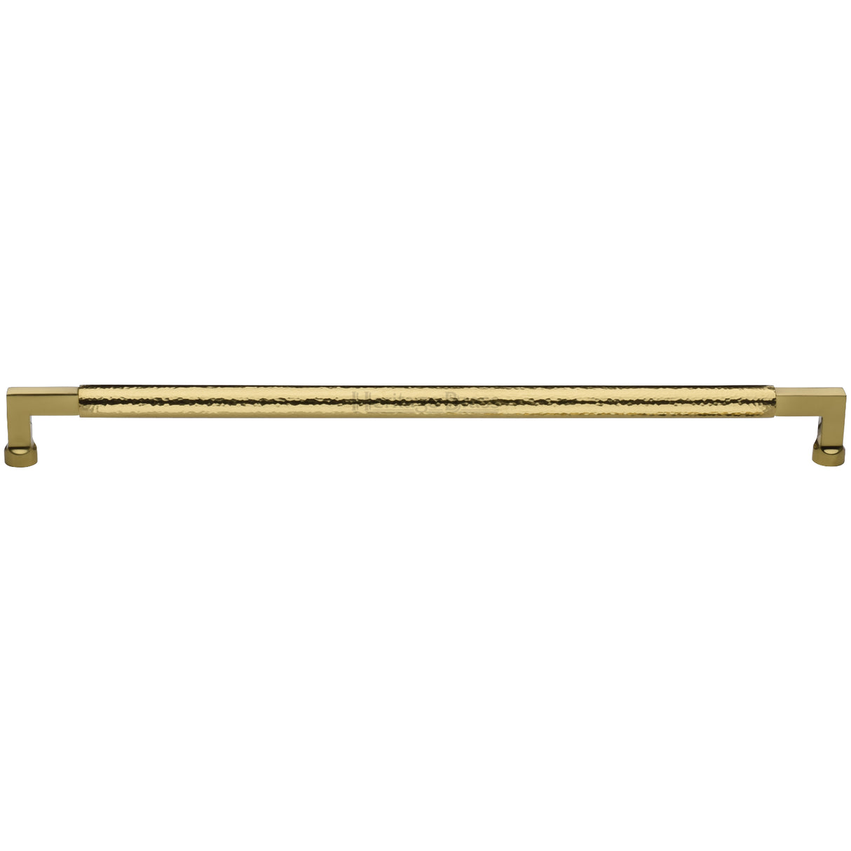 High quality image of the Heritage Brass Door Pull Handle Hammered Bauhaus Design 635mm Polished Brass Finish
 | Sku. v1317-635-pb | Discounted prices available from Trade Door Handles