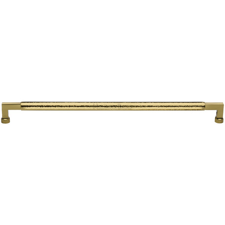 High quality image of the Heritage Brass Door Pull Handle Hammered Bauhaus Design 635mm Polished Brass finish
 | Sku. V1317-635-PB | Trade Door Handles