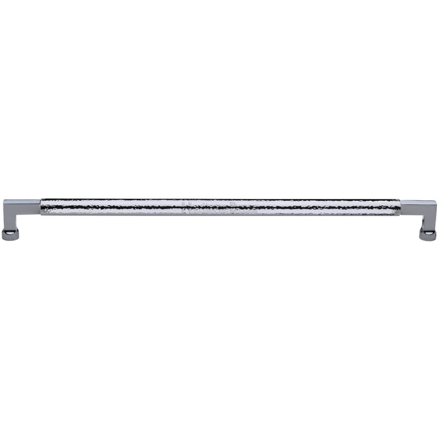 High quality image of the Heritage Brass Door Pull Handle Hammered Bauhaus Design 635mm Polished Chrome finish
 | Sku. V1317-635-PC | Trade Door Handles