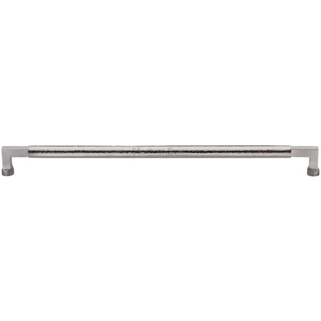 High quality image of the Heritage Brass Door Pull Handle Hammered Bauhaus Design 635mm Satin Nickel finish
 | Sku. V1317-635-SN | Trade Door Handles