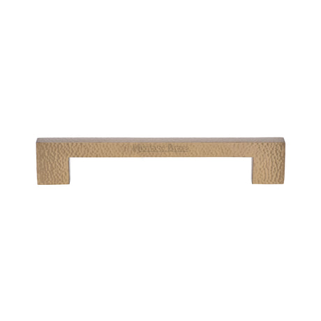 High quality image of the Heritage Brass Door Pull Handle Metro Hammered Design 305mm Satin Brass Finish
 | Sku. V1395-305-SB | Trade Door Handles