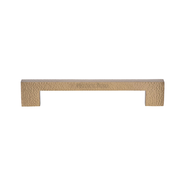 High quality image of the Heritage Brass Door Pull Handle Metro Hammered Design 305mm Satin Brass Finish
 | Sku. V1395-305-SB | Trade Door Handles